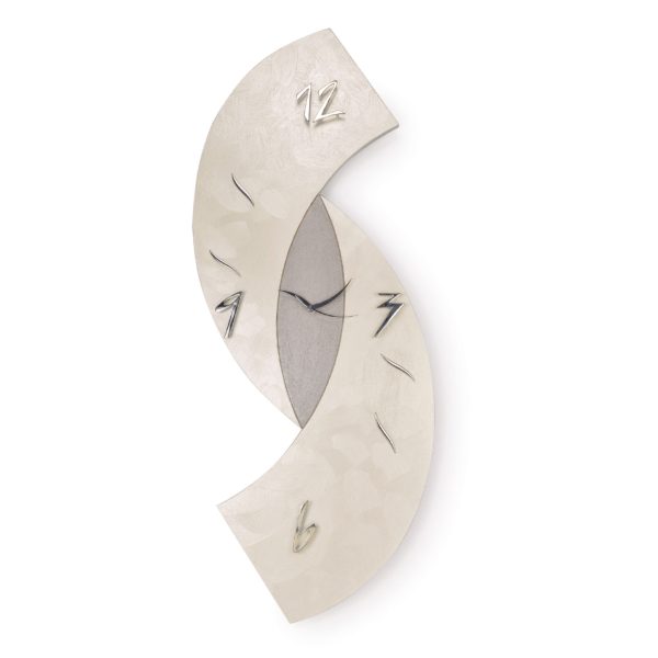 Orologio da parete verticale "Esse" - Perla e tortora