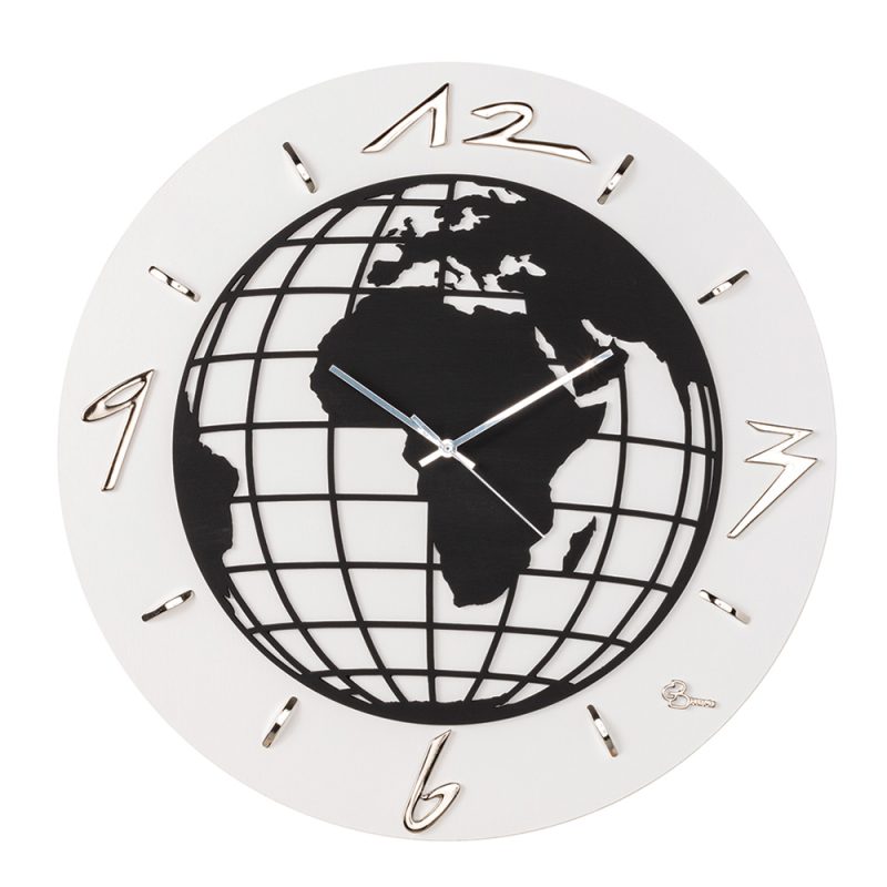 Orologio da parete tondo Mappamando - Varie finiture di colore