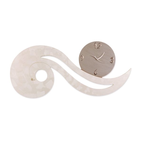 Orologio orizzontale doppio cerchio - Perla e tortora - Collezione Panto