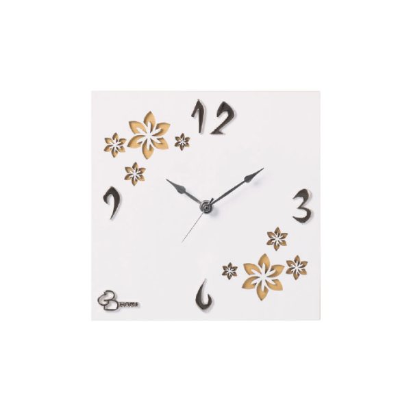 Orologio da tavolo con fiori oro e quadrante bianco - Collezione Bomboniere