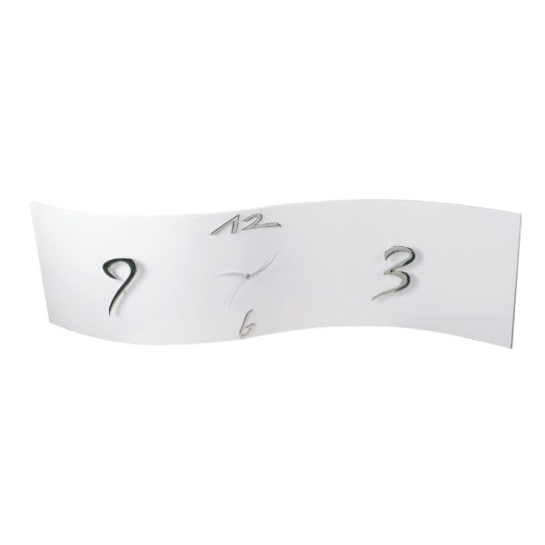 Orologio da parete orizzontale curvo finitura bianco lucido