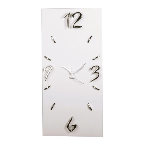 Orologio da parete rettangolare bianco opaco
