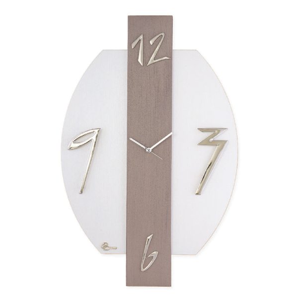 Orologio da parete - Bianco e bronzo - Doppio pannello