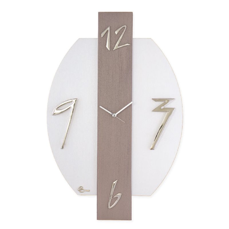 Orologio da parete - Bianco e bronzo - Doppio pannello