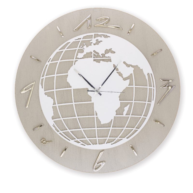 Orologio da parete tondo Mappamando - Varie finiture di colore - immagine 5