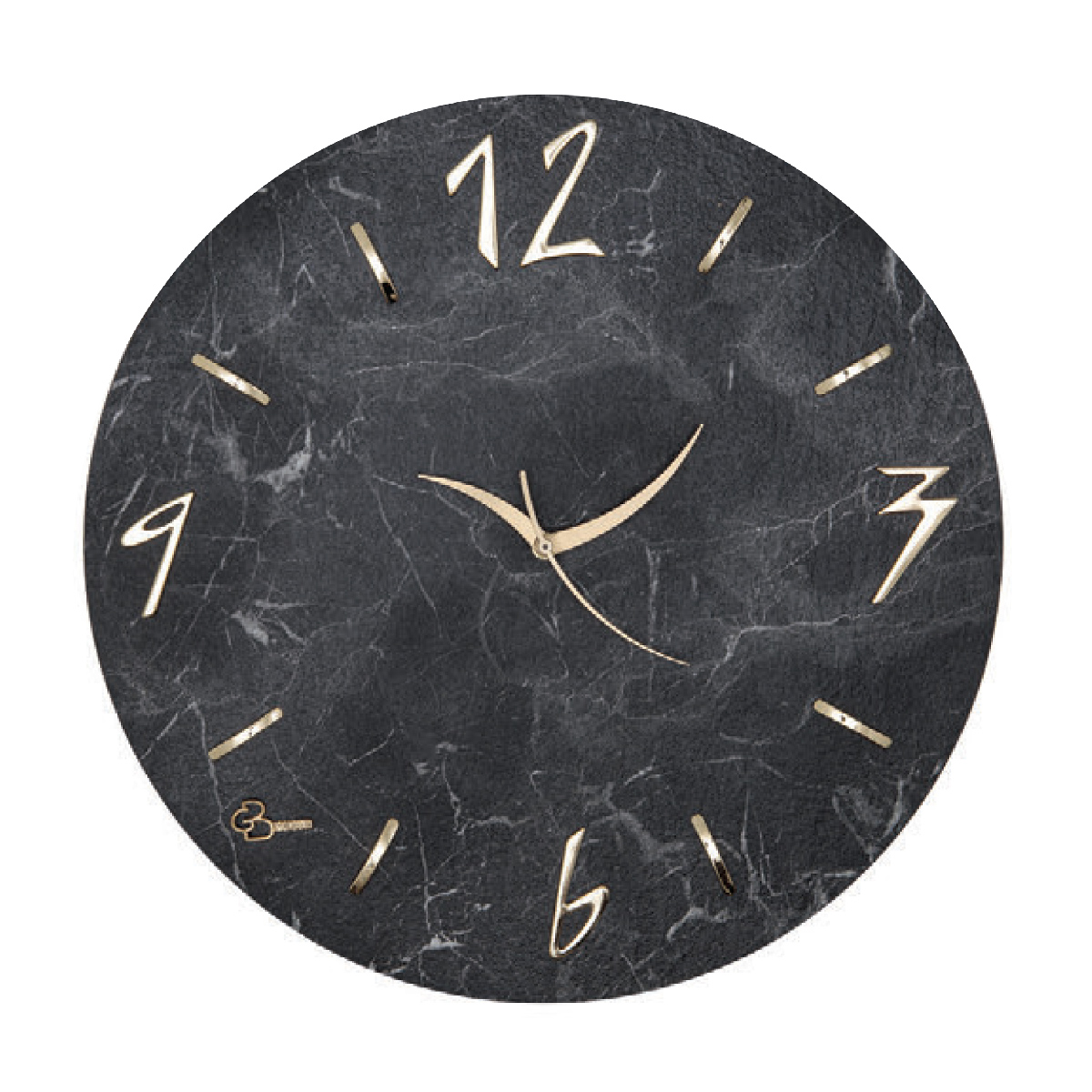 Orologio tondo da parete effetto marmo Brasile nero - diametro 40