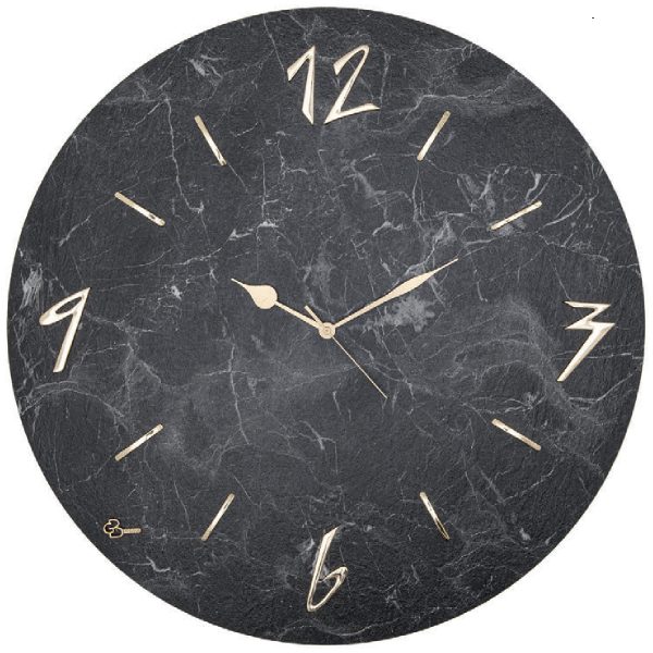 Orologio tondo da parete effetto marmo Brasile nero - diametro 60