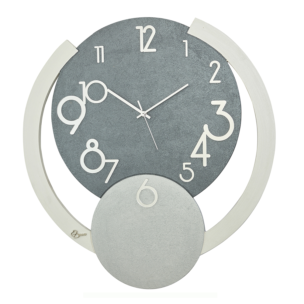 Orologio da parete con anelli circolari Antracite Bianco Grigio