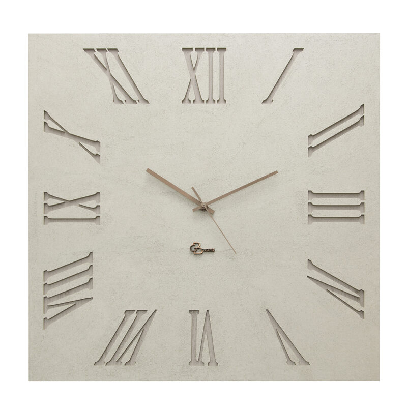 Orologio da parete quadrato - Bronzo e tortora - Doppio pannello