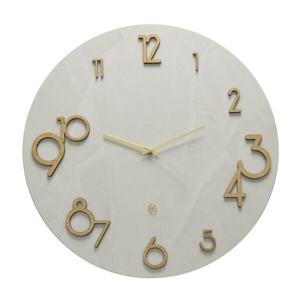 Orologio da parete tondo - Tagina onice Bianco - Collezione Kerlite