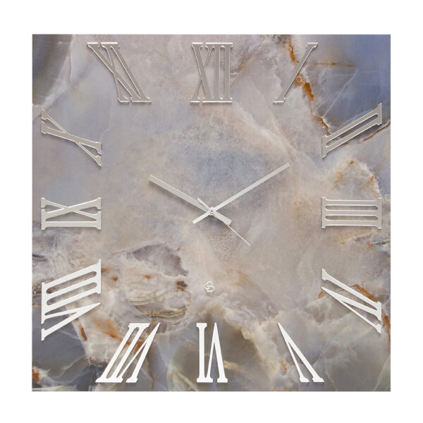 Orologio da parete quadrato - Tagina onice bianco - Collezione Kerlite