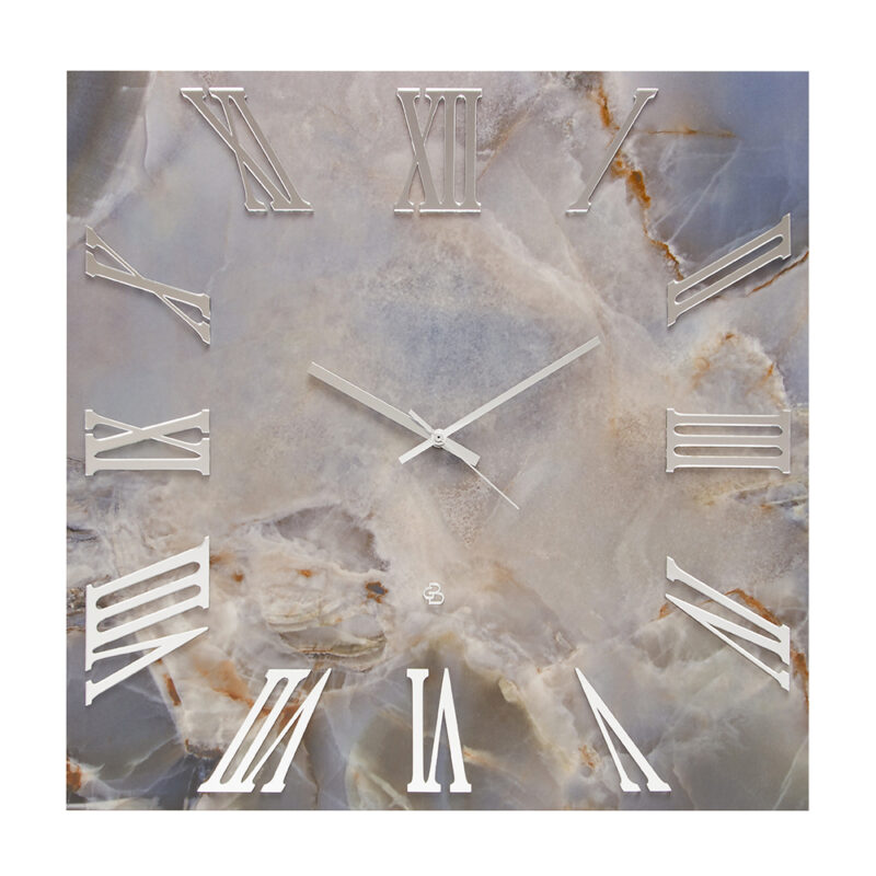 Orologio da parete quadrato - Tagina onice bianco - Collezione Kerlite