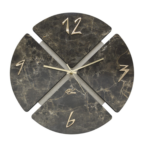 Orologio da parete puzzle clock - Nero Gold - Collezione effetto marmo