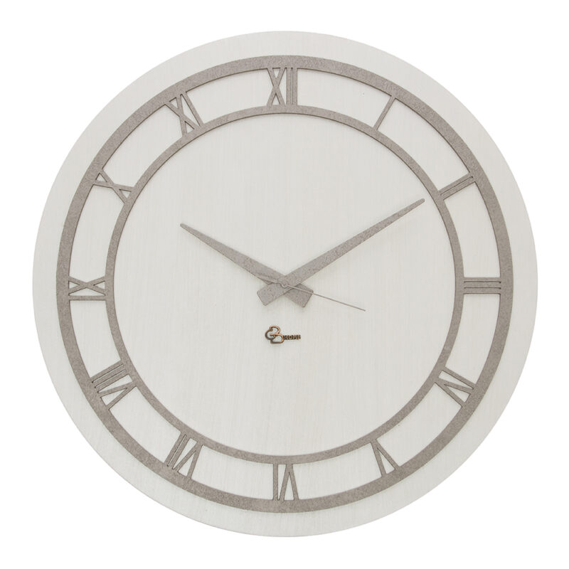 Orologio da parete tondo - Perla e bronzo con mascherina