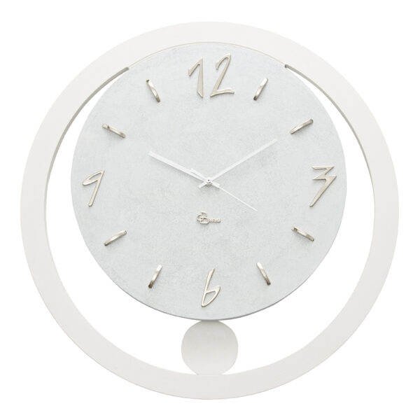 Orologio da parete Pendolo - Bianco e argento