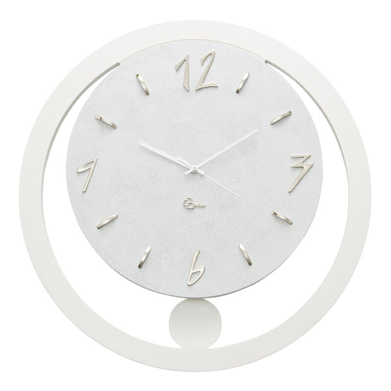 Orologio da parete Pendolo - Bianco e argento