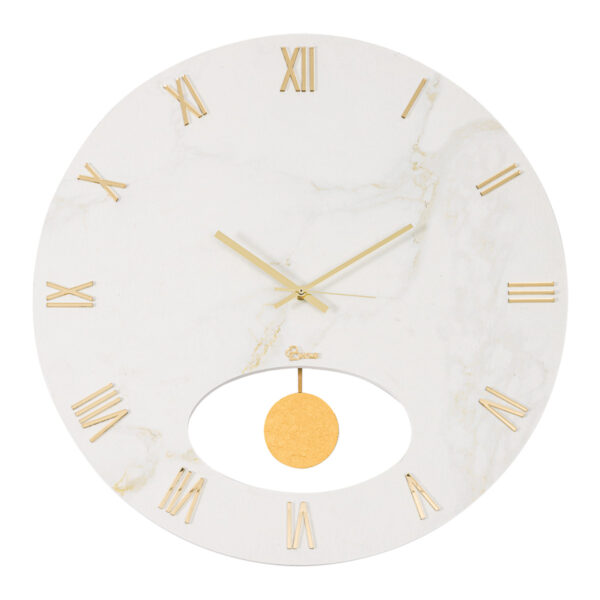 Orologio da parete effetto marmo Calacatta oro opaco con numeri romani in oro